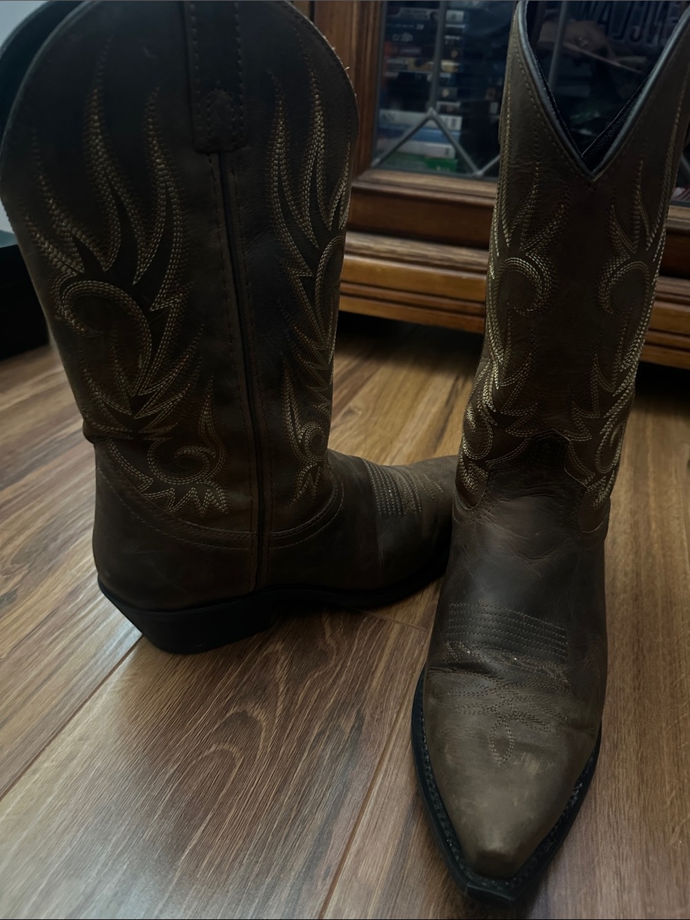 Laredo Brown Leather Western Cowboy Boots